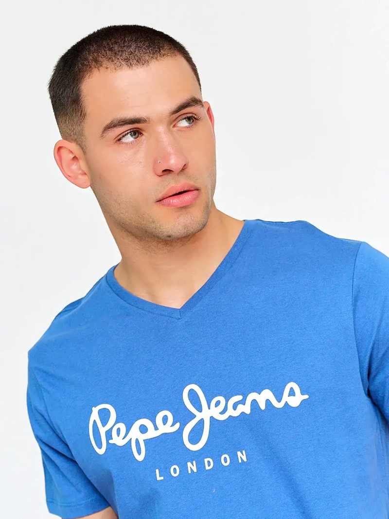 POLERA HOMBRE PEPE JEANS ALGODÓN BÁSICA CUELLO EN V - 3