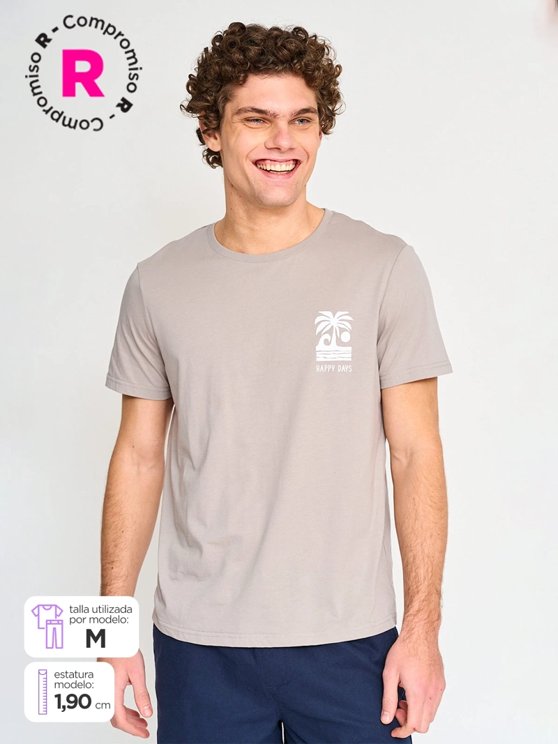 POLERA HOMBRE KENNETH STEVENS ALGODÓN CUELLO REDONDO MANGA CORTA - 1