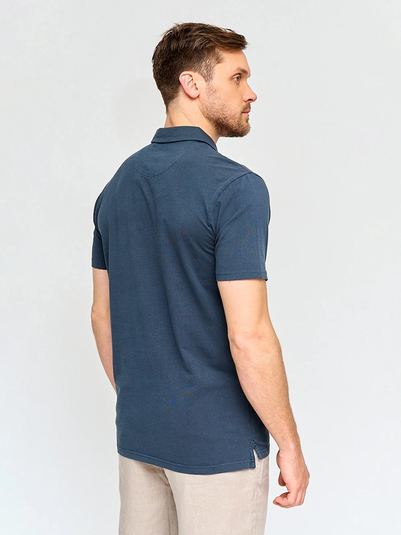 POLERA HOMBRE CACHAREL ALGODÓN MANGA CORTA POLO JERSEY LAVADA - 2