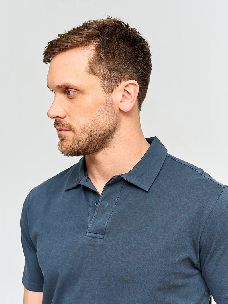 POLERA HOMBRE CACHAREL ALGODÓN MANGA CORTA POLO JERSEY LAVADA - 3