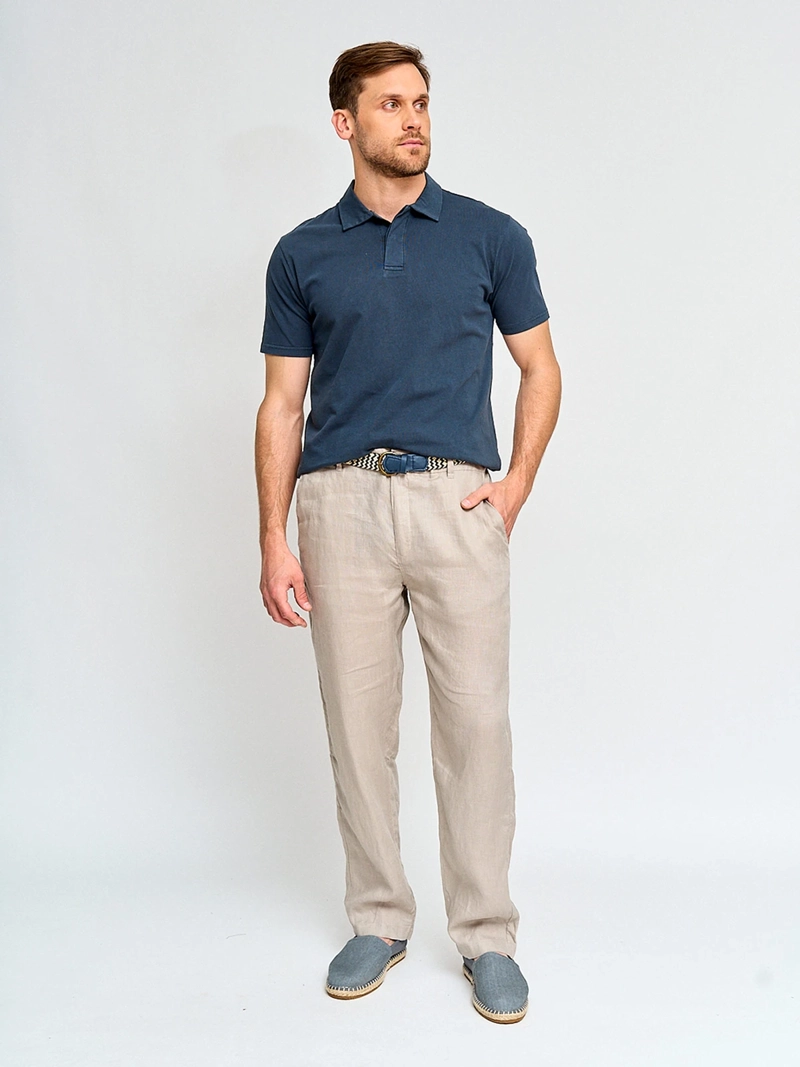 POLERA HOMBRE CACHAREL ALGODÓN MANGA CORTA POLO JERSEY LAVADA - 4