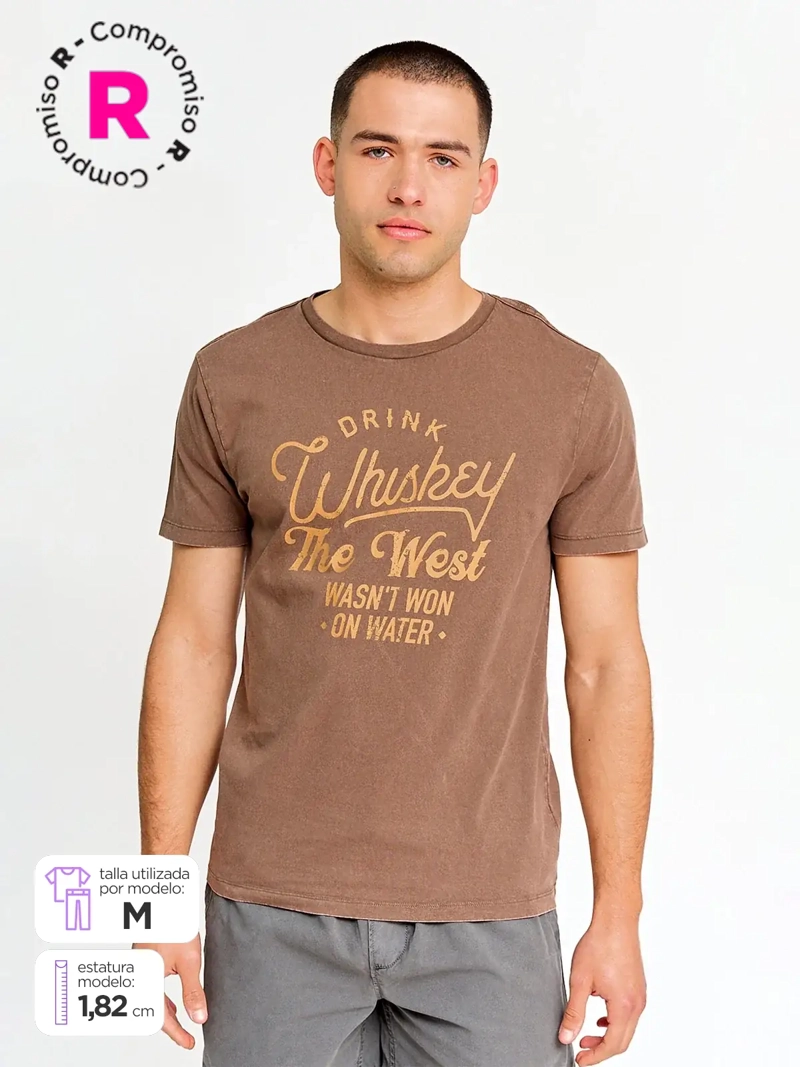 POLERA HOMBRE BARBADOS ALGODÓN MANGA CORTA ESTAMPADA - 1