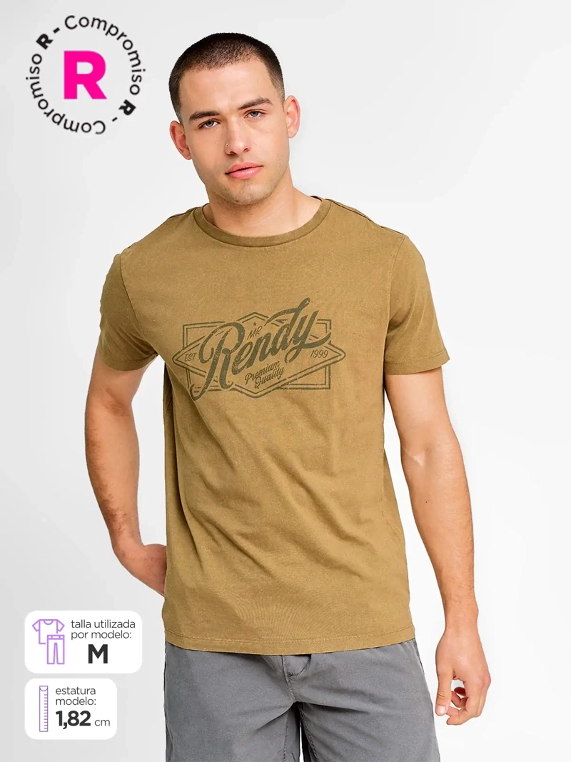 POLERA HOMBRE BARBADOS ALGODÓN MANGA CORTA ESTAMPADA - 1