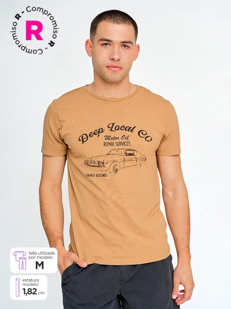 POLERA HOMBRE BARBADOS ALGODÓN MANGA CORTA ESTAMPADA - 1