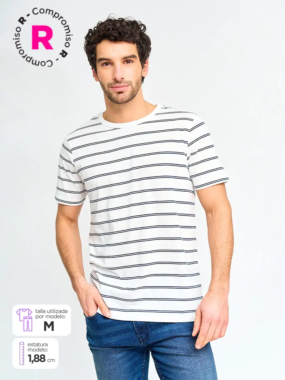 POLERA HOMBRE REGATTA ALGODÓN CUELLO REDONDO MANGA CORTA