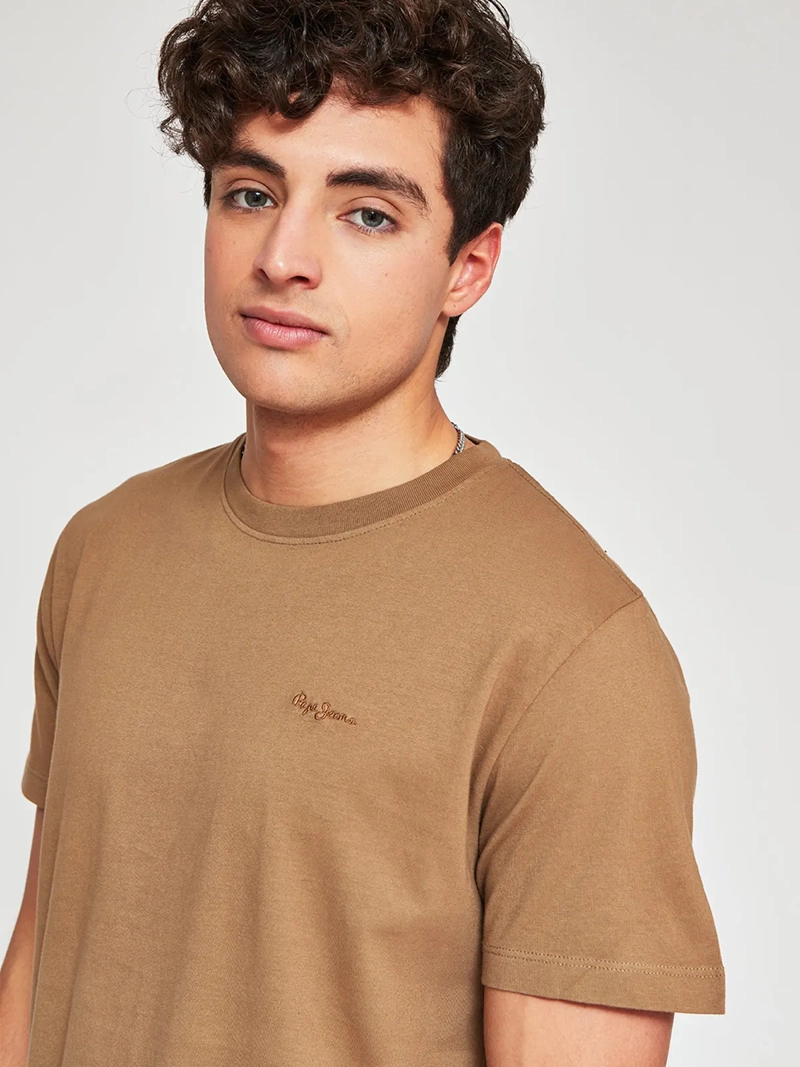 POLERA HOMBRE PEPE JEANS ALGODÓN CUELLO REDONDO MANGA CORTA LAVADA - 3