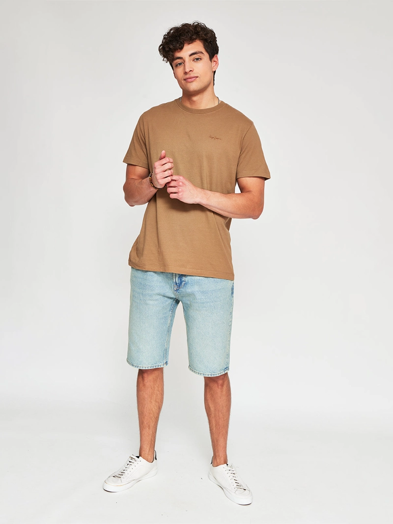 POLERA HOMBRE PEPE JEANS ALGODÓN CUELLO REDONDO MANGA CORTA LAVADA - 4