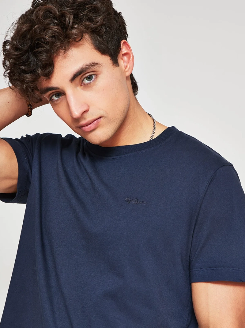 POLERA HOMBRE PEPE JEANS ALGODÓN CUELLO REDONDO MANGA CORTA LAVADA - 3