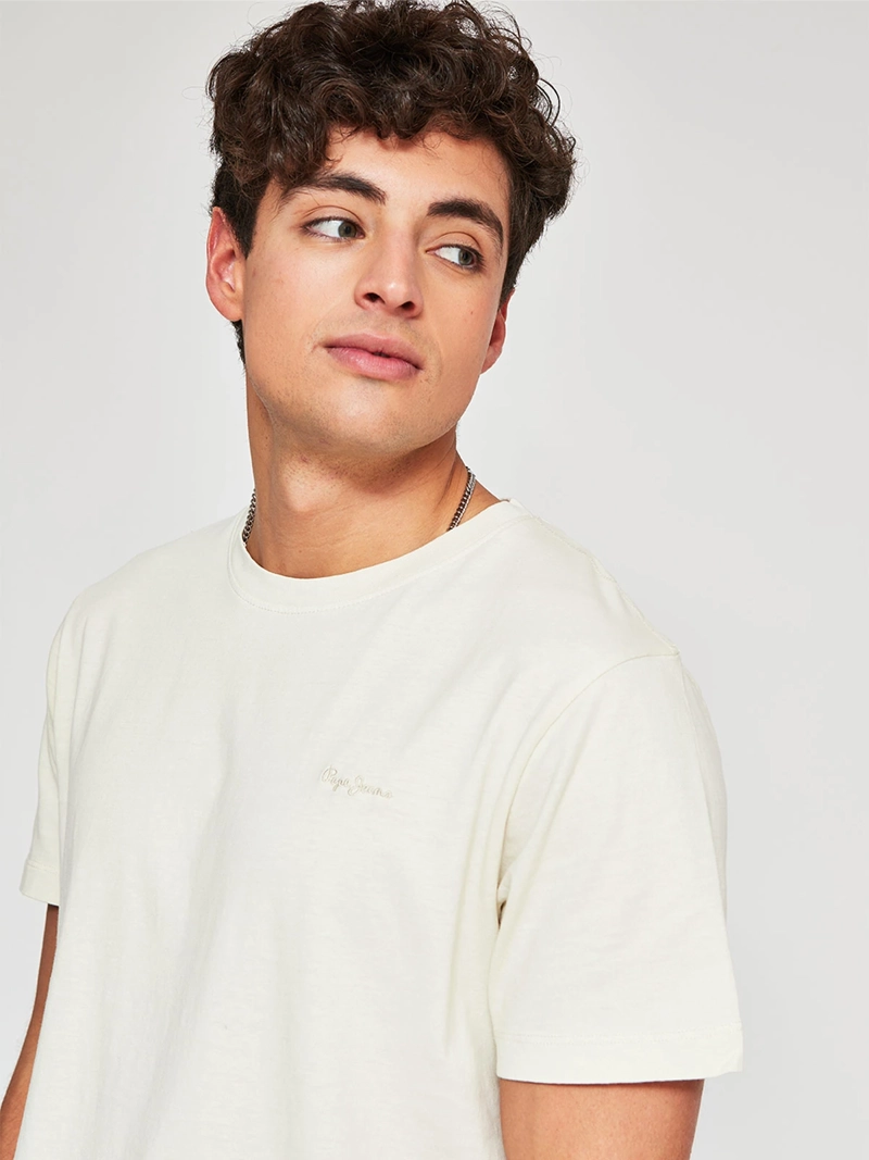 POLERA HOMBRE PEPE JEANS ALGODÓN CUELLO REDONDO MANGA CORTA LAVADA - 3