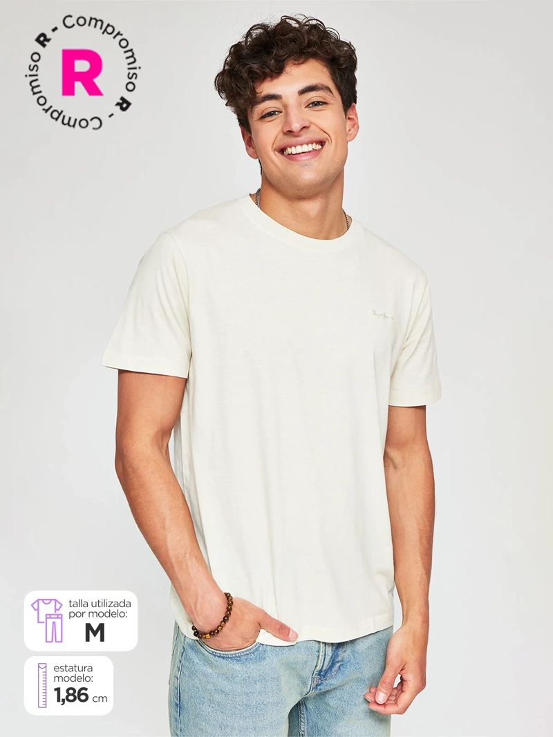 POLERA HOMBRE PEPE JEANS ALGODÓN CUELLO REDONDO MANGA CORTA LAVADA