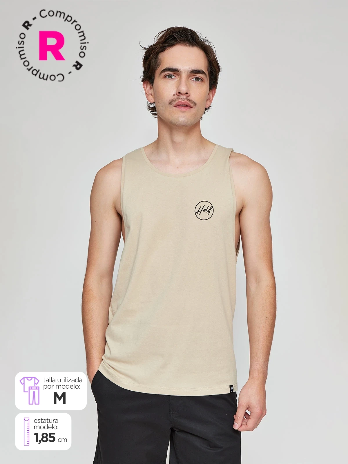 POLERA HOMBRE HALF ALGODÓN SIN MANGAS - 1