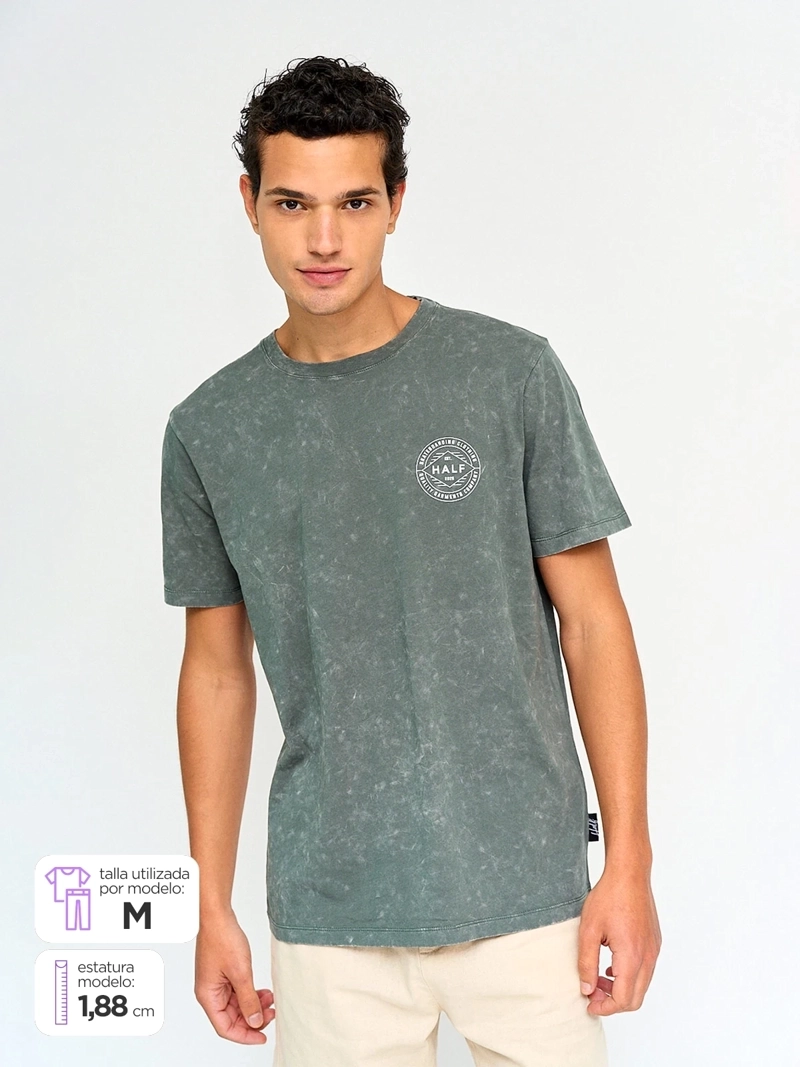 POLERA HOMBRE HALF ALGODÓN MANGA CORTA - 1