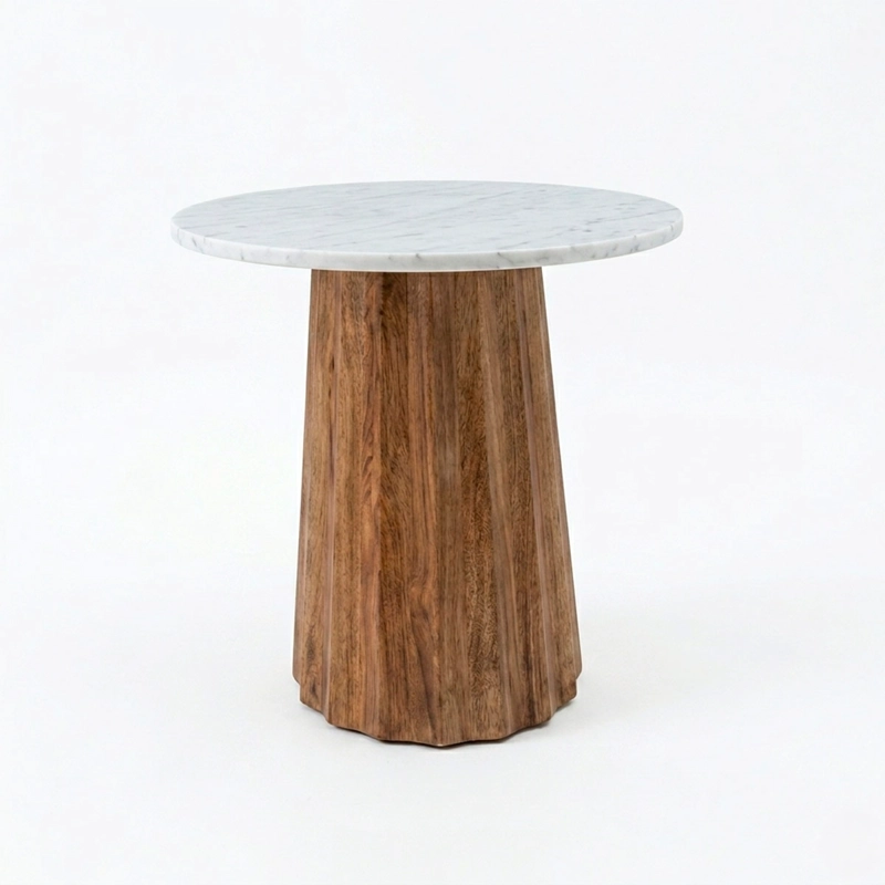 MESA DE APOYO MAISON LINETT MARMOL MADERA - 1