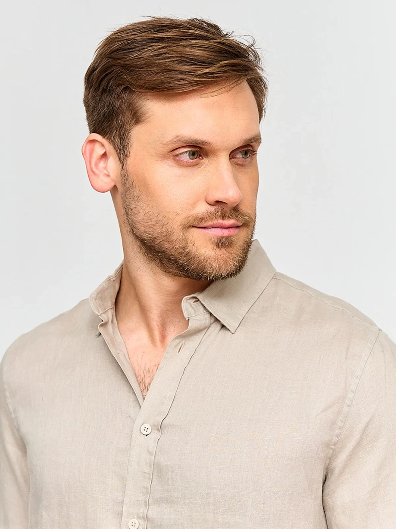 CAMISA HOMBRE CACHAREL LINO MANGA LARGA - 3
