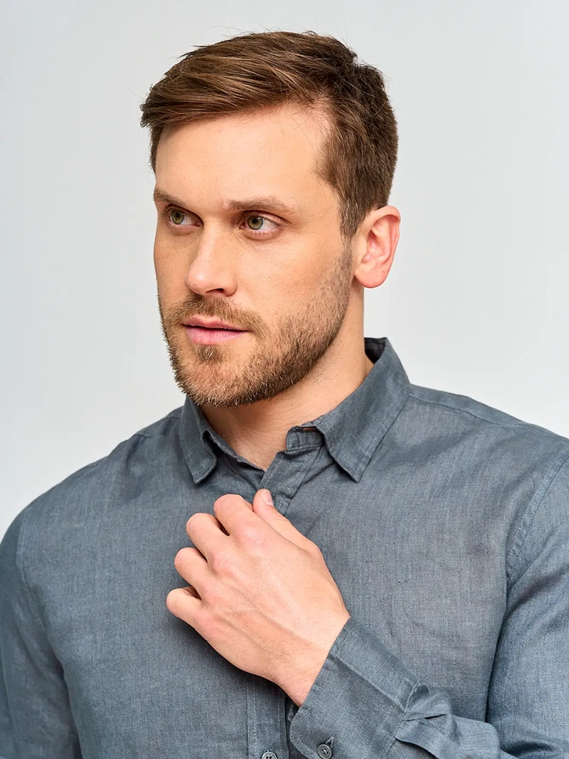 CAMISA HOMBRE CACHAREL LINO MANGA LARGA - 3