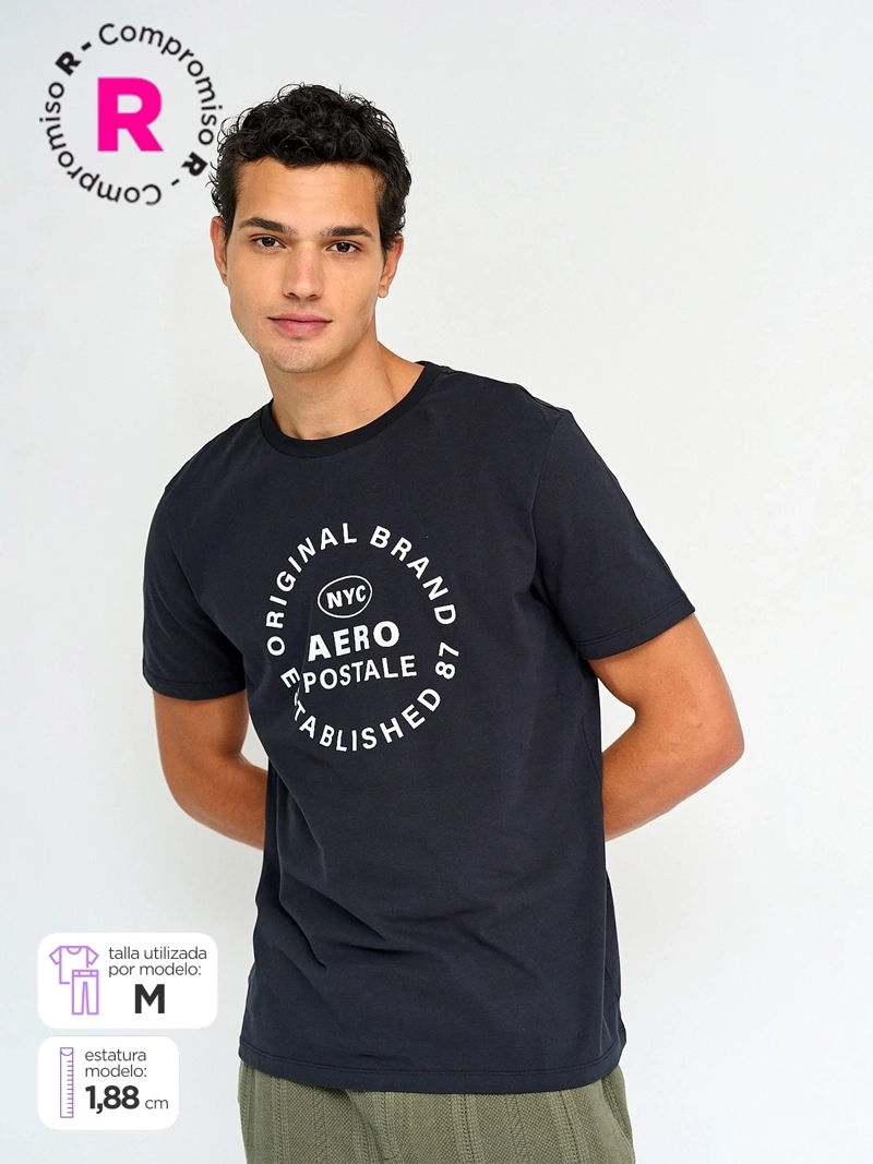 POLERA HOMBRE AEROPOSTALE ALGODÓN MANGA CORTA - 1