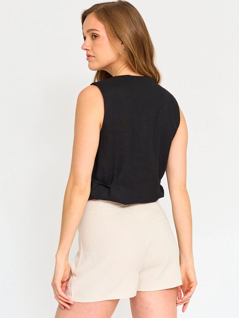 FALDA CORTA MUJER ONLY LINO - 3