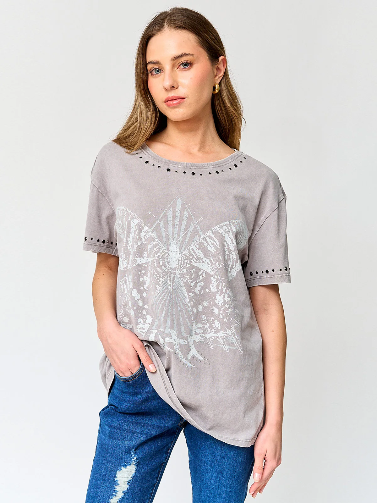 POLERA MUJER BARBADOS ALGODÓN MANGA CORTA - 2