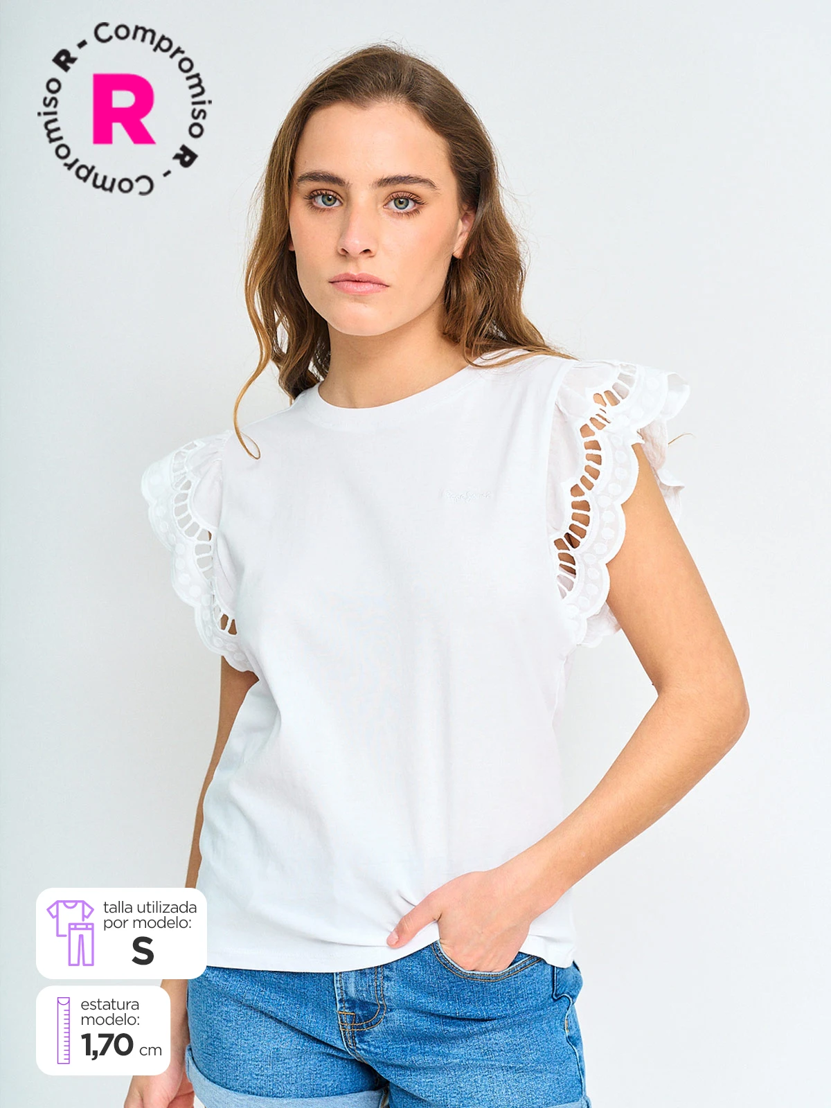 POLERA MUJER PEPE JEANS ALGODÓN VUELOS - 1