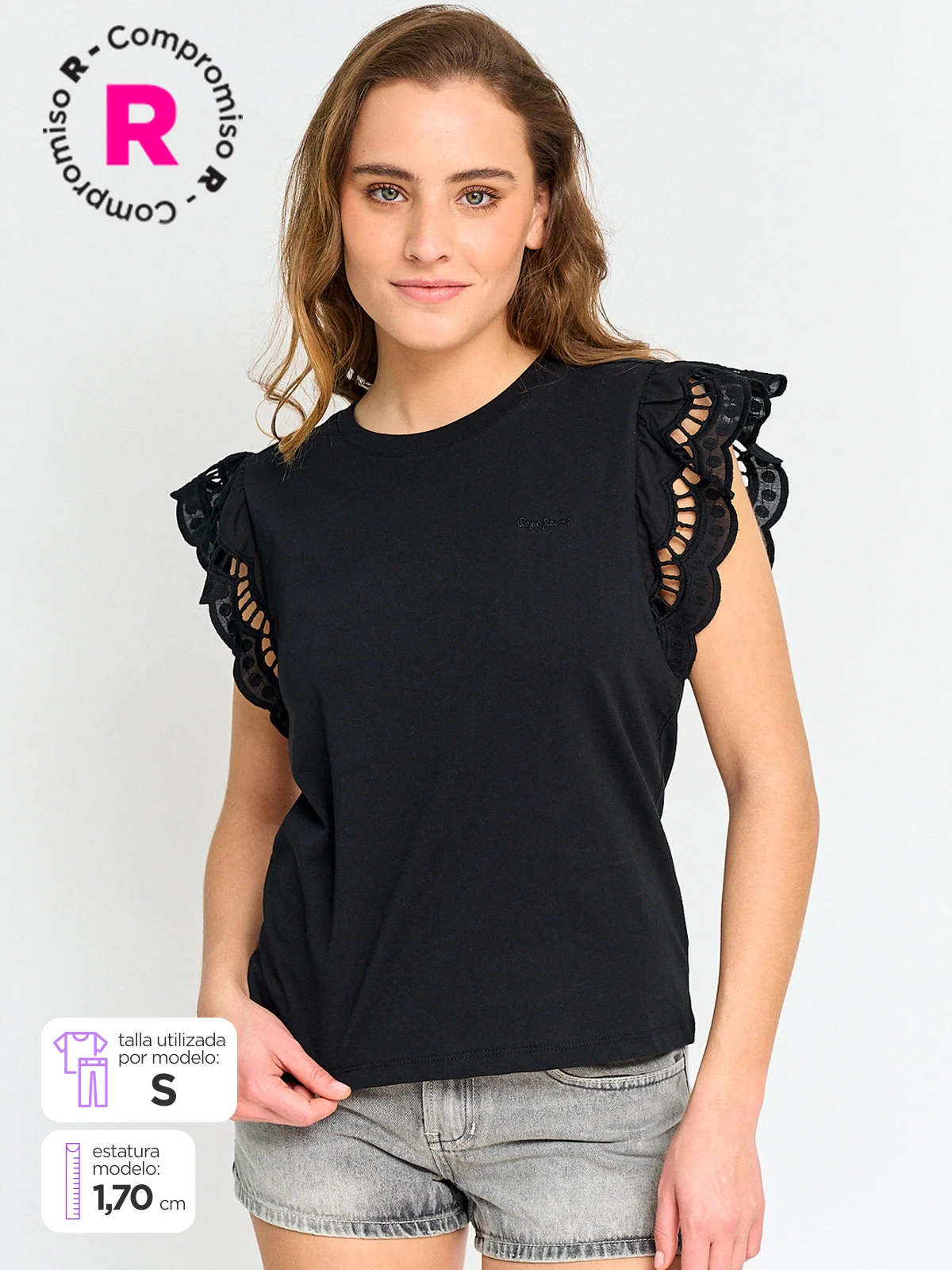 POLERA MUJER PEPE JEANS ALGODÓN VUELOS - 1