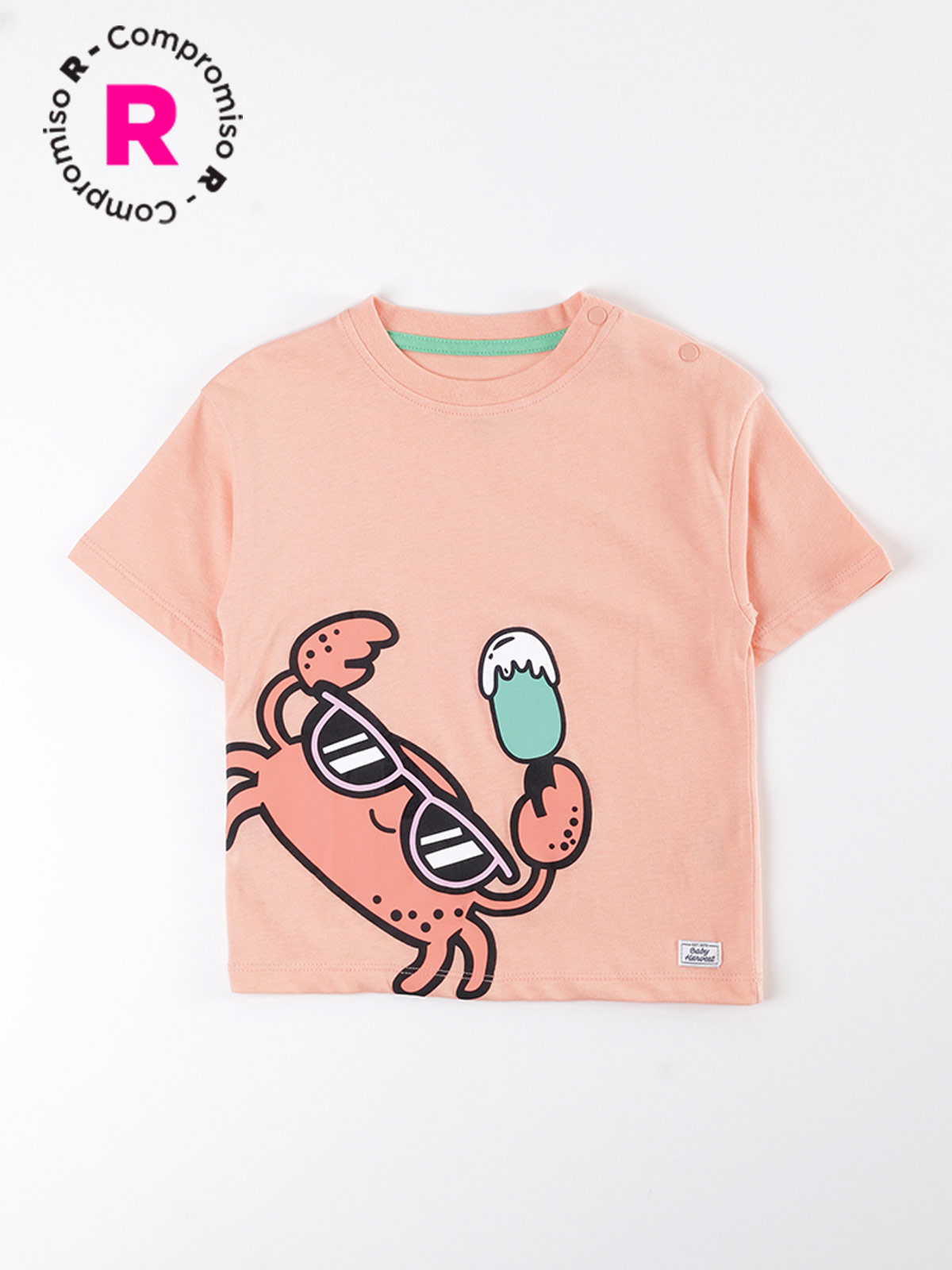 POLERA NIÑO BABY HARVEST ALGODÓN MANGA CORTA ESTAMPADA