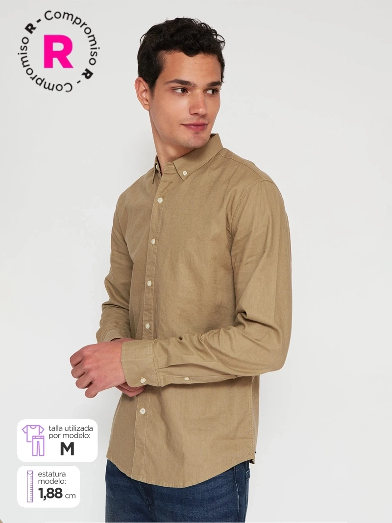 CAMISA HOMBRE BARBADOS LINO MANGA LARGA