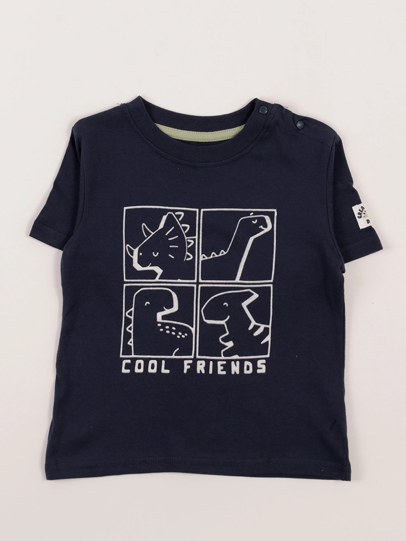 POLERA MANGA CORTA ALGODÓN NIÑO BABY HARVEST DINOF