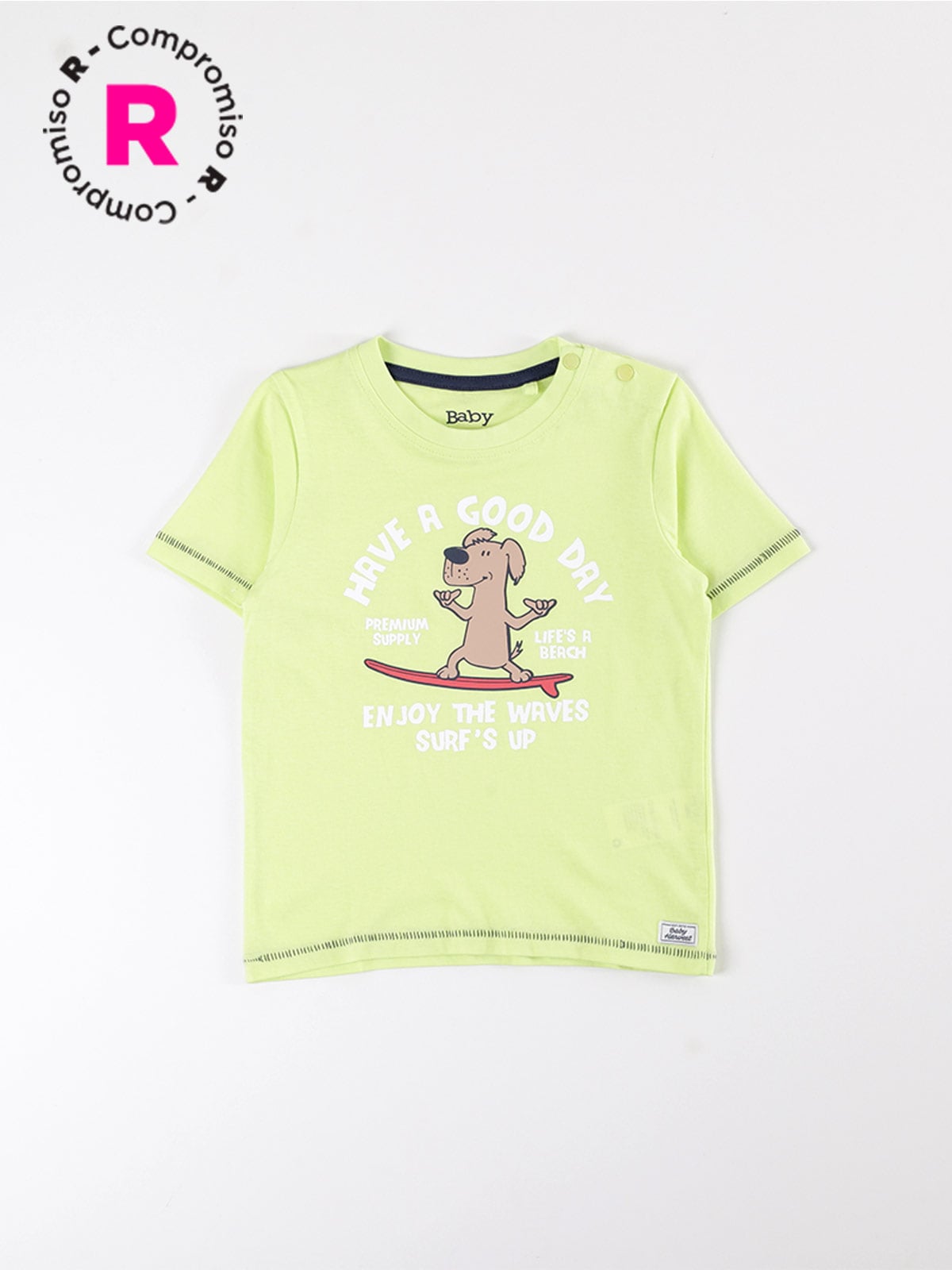 POLERA MANGA CORTA NIÑO BABY HARVEST ESTAMPADO FRONTAL - 1