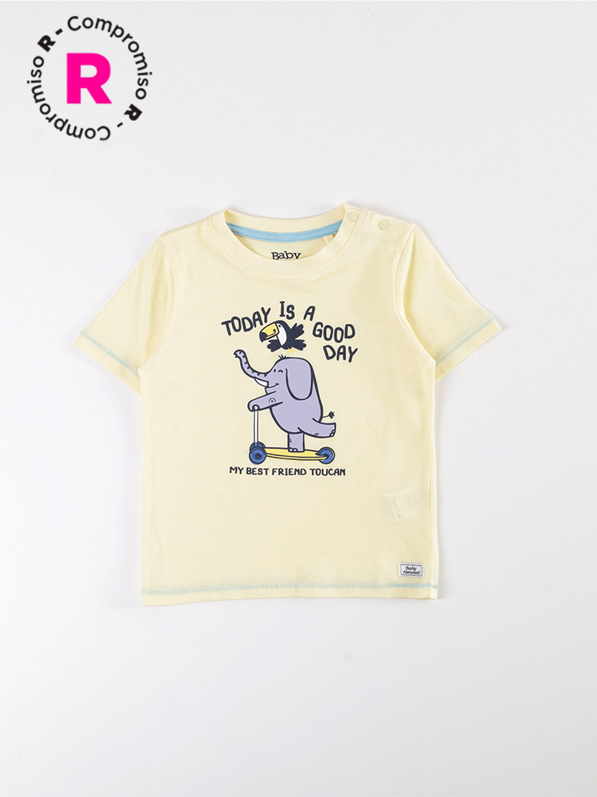 POLERA MANGA CORTA NIÑO BABY HARVEST ESTAMPADO FRONTAL - 1