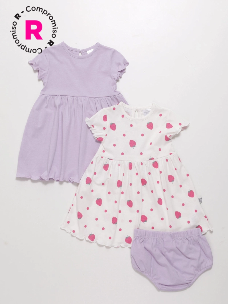 PACK X2 VESTIDOS ALGODÓN NIÑA BABY HARVEST - 1