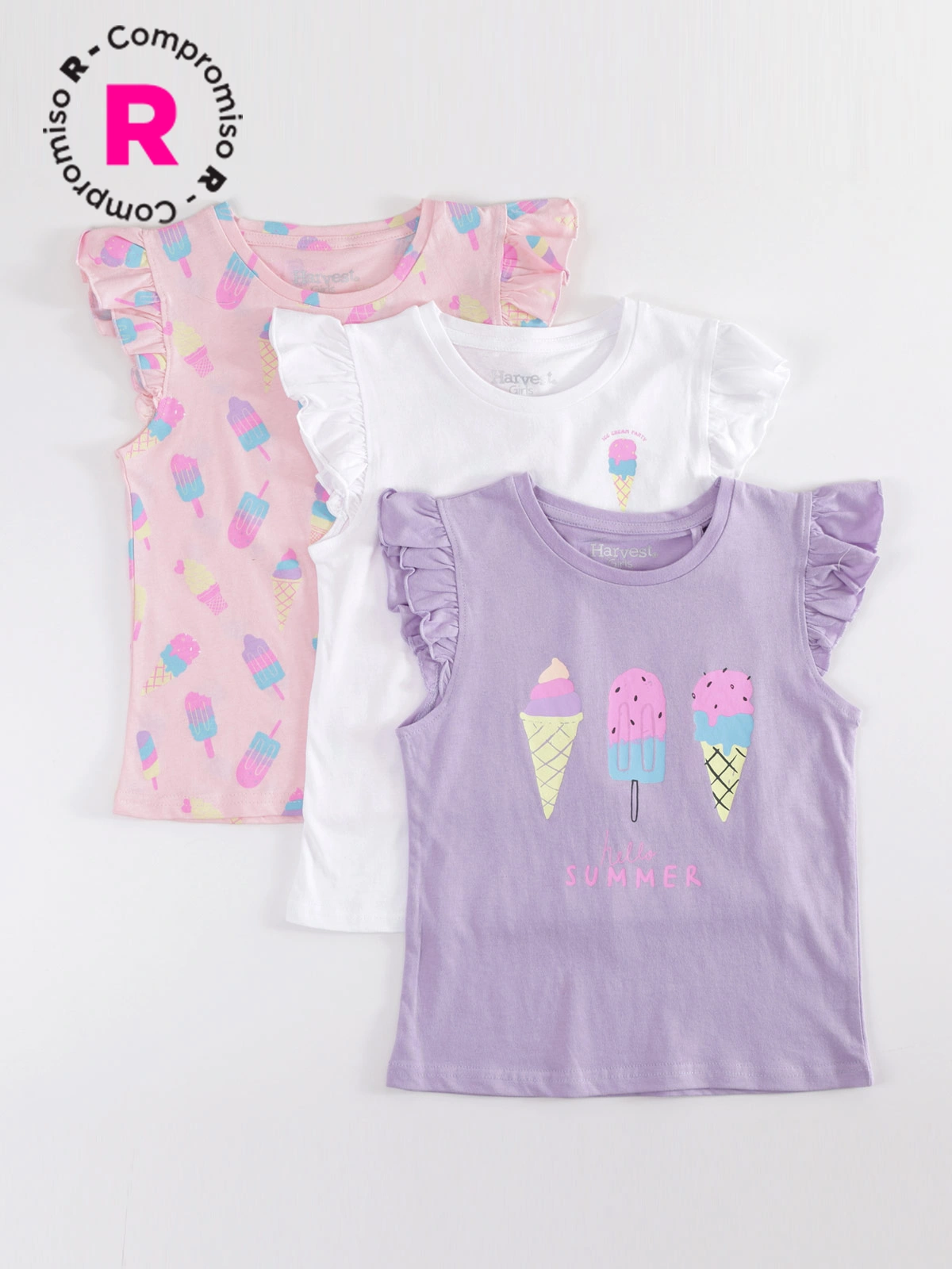 PACK X3 POLERAS SIN MANGA NIÑA BABY HARVEST - 1