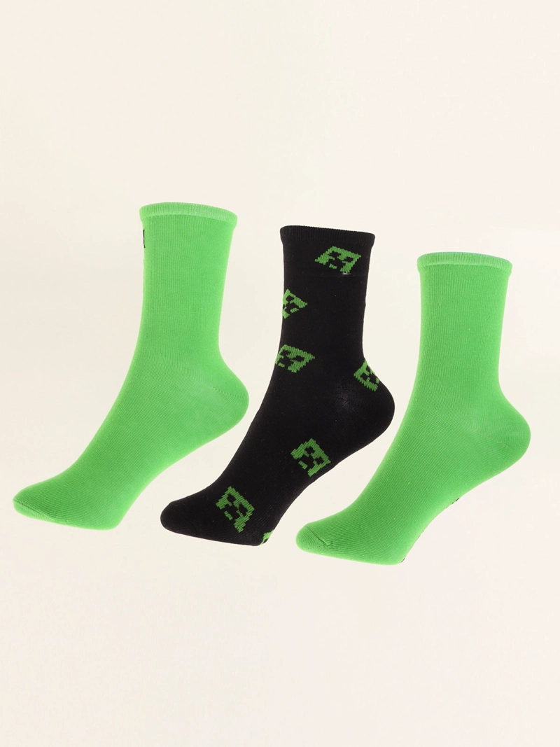 PACK X3 CALCETINES NIÑO MINECRAFT CREEPER - 1