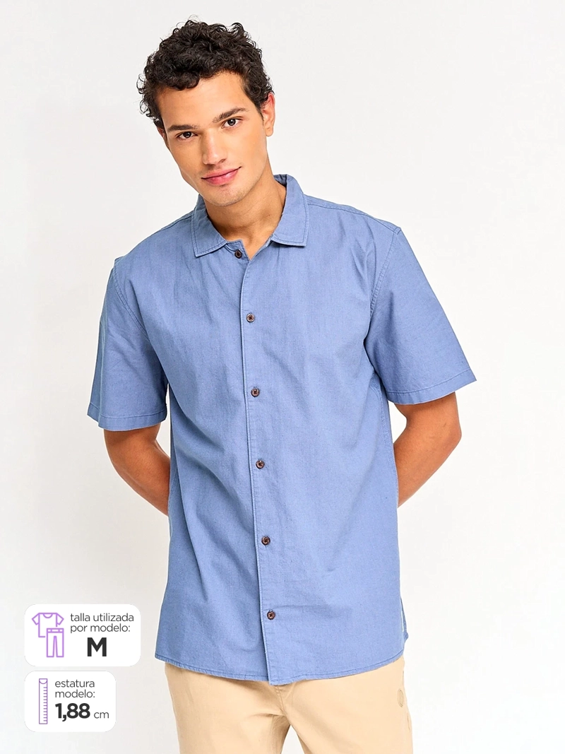 CAMISA HOMBRE HALF ALGODÓN MANGA CORTA - 1