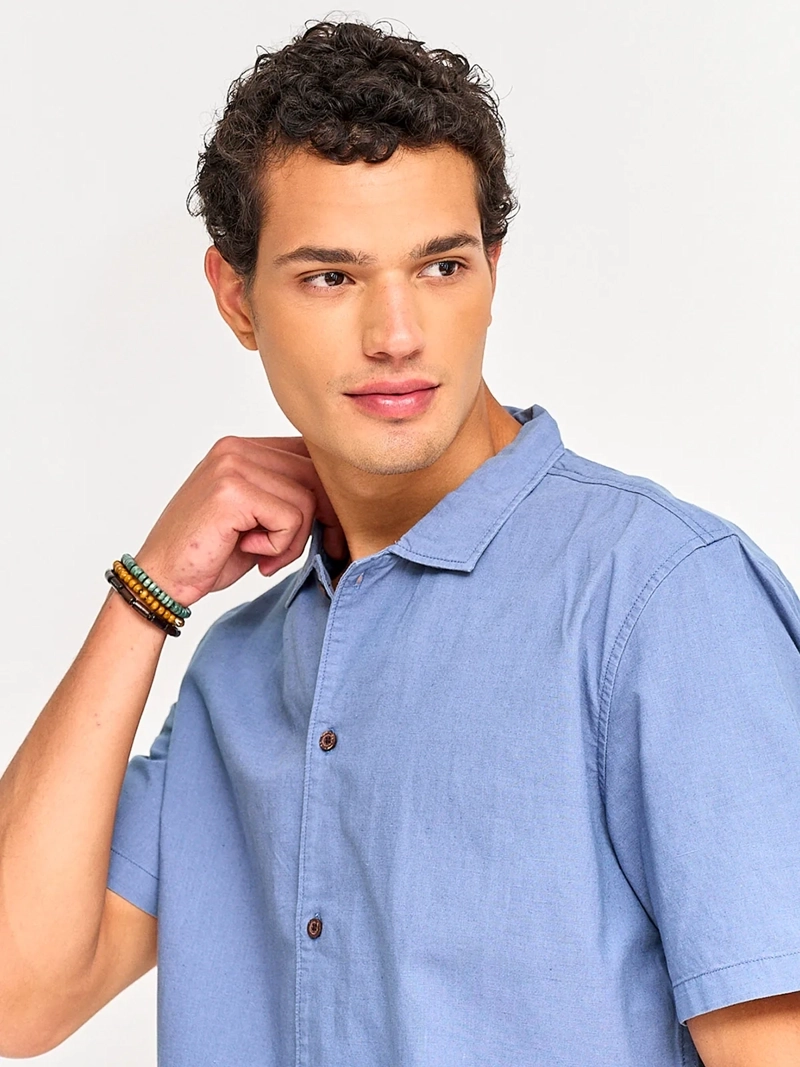 CAMISA HOMBRE HALF ALGODÓN MANGA CORTA - 3