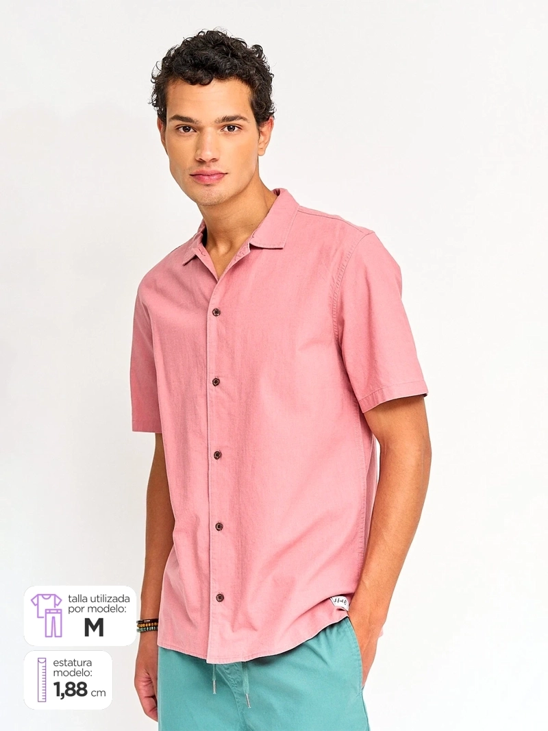 CAMISA HOMBRE HALF ALGODÓN MANGA CORTA - 1