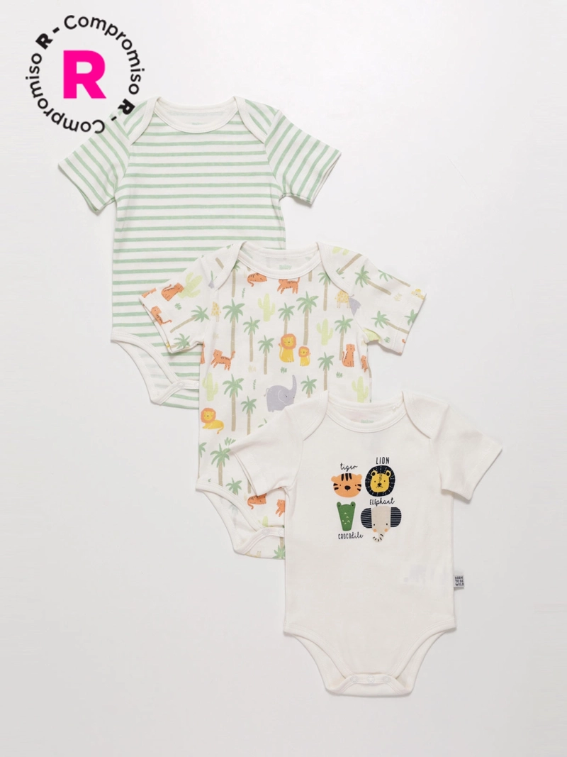 PACK X3 BODY MANGA CORTA NIÑO BABY HARVEST - 1