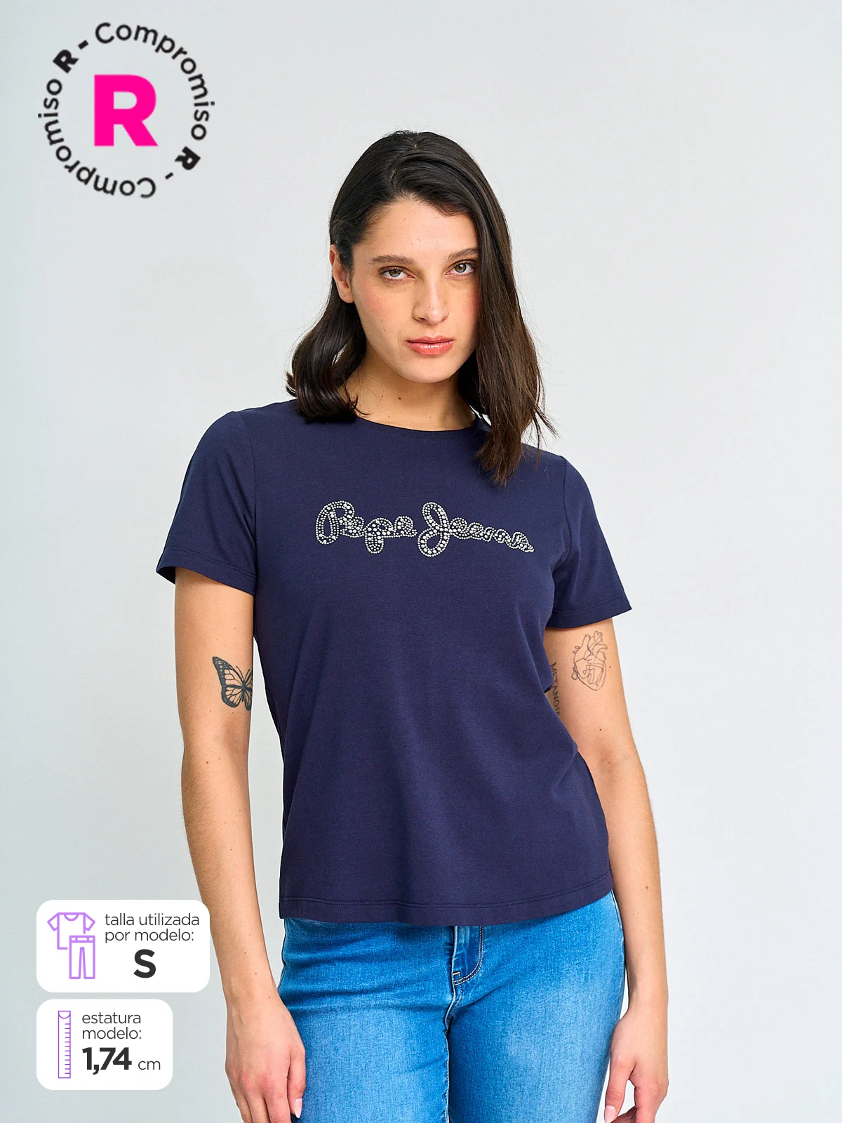 POLERA MUJER PEPE JEANS ALGODÓN MANGA CORTA - 1