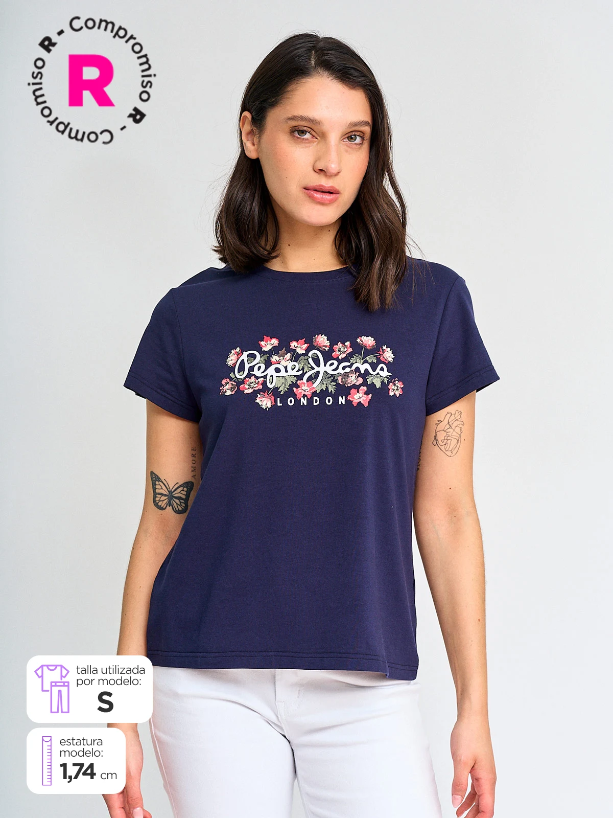 POLERA MUJER PEPE JEANS ALGODÓN MANGA CORTA - 1
