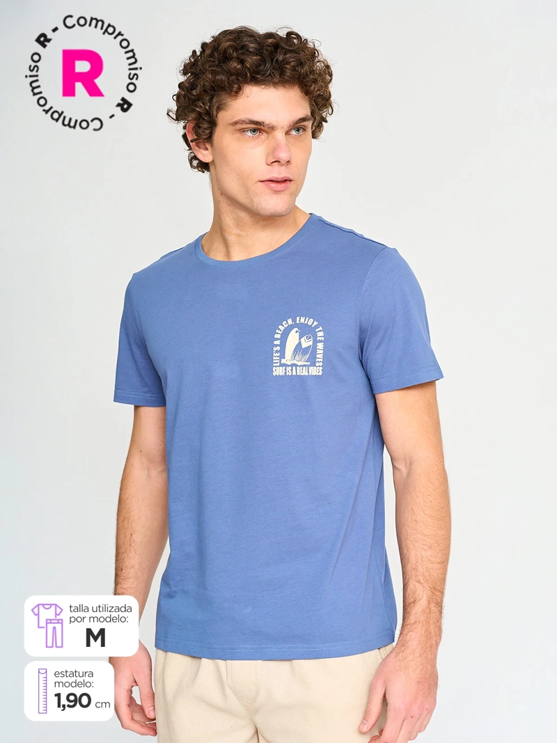 POLERA HOMBRE KENNETH STEVENS ALGODÓN CUELLO REDONDO MANGA CORTA - 1