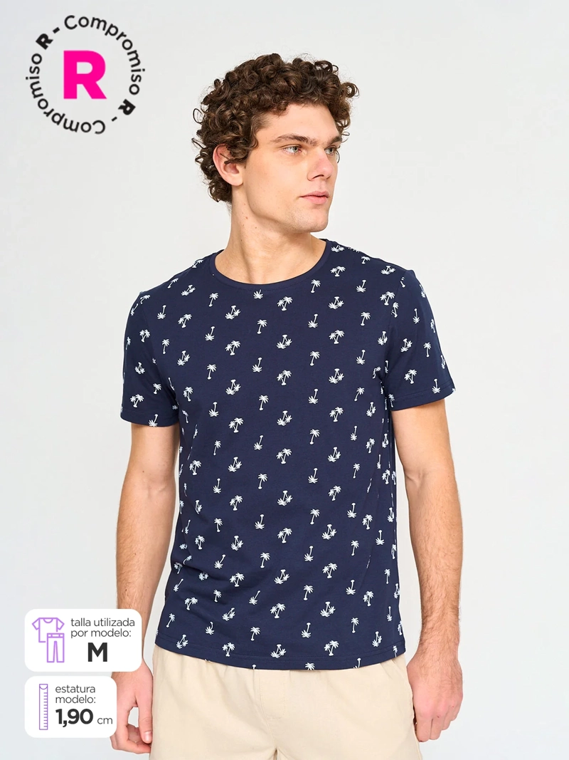 POLERA HOMBRE KENNETH STEVENS ALGODÓN CUELLO REDONDO MANGA CORTA - 1