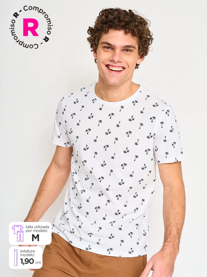 POLERA HOMBRE KENNETH STEVENS ALGODÓN CUELLO REDONDO MANGA CORTA - 1