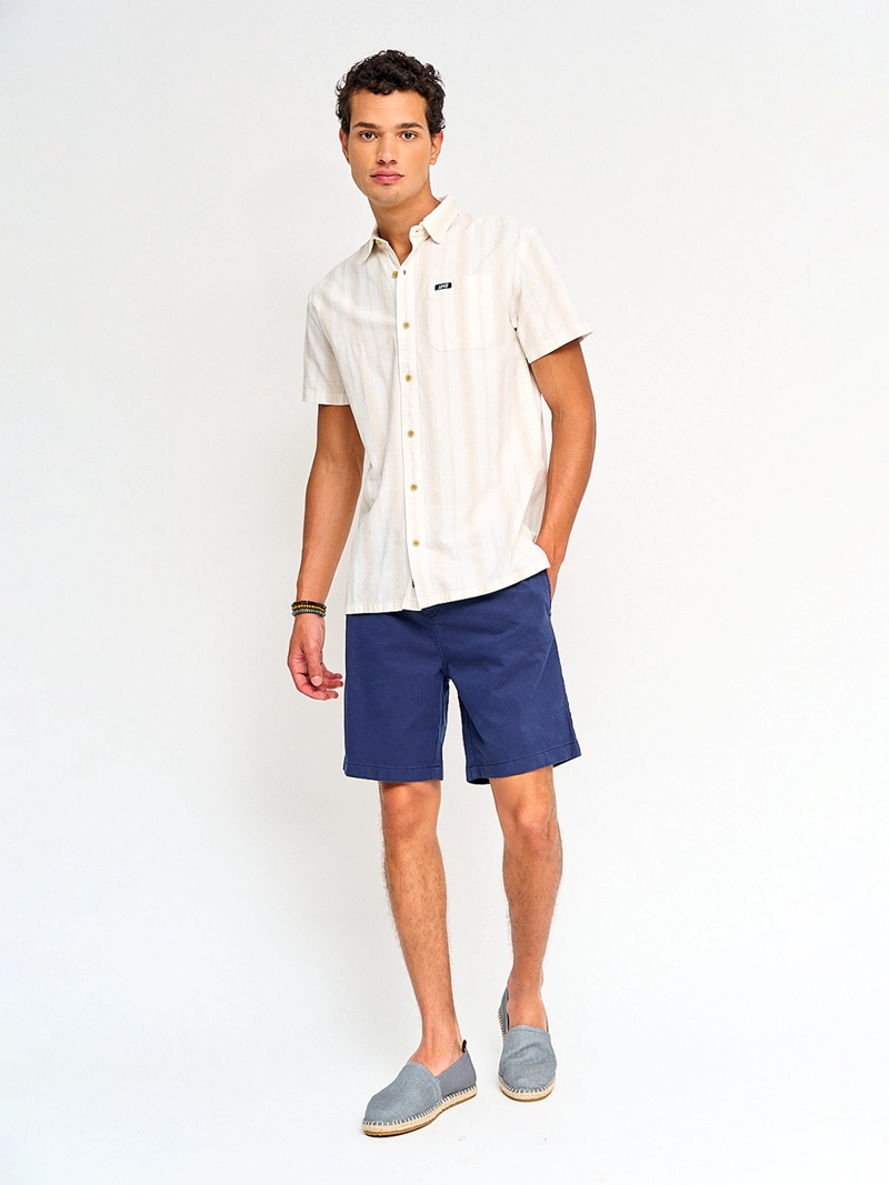 CAMISA HOMBRE HALF ALGODÓN MANGA CORTA RAYAS - 4