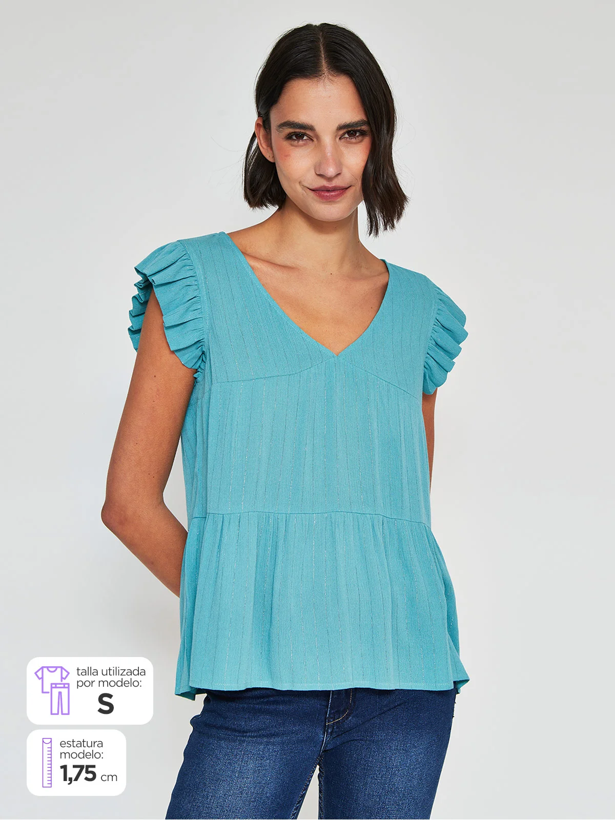 BLUSA MUJER TATIENNE MANGA CORTA LÍNEAS