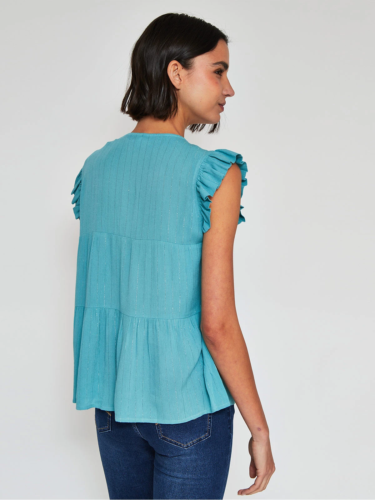 BLUSA MUJER TATIENNE MANGA CORTA LÍNEAS - 2