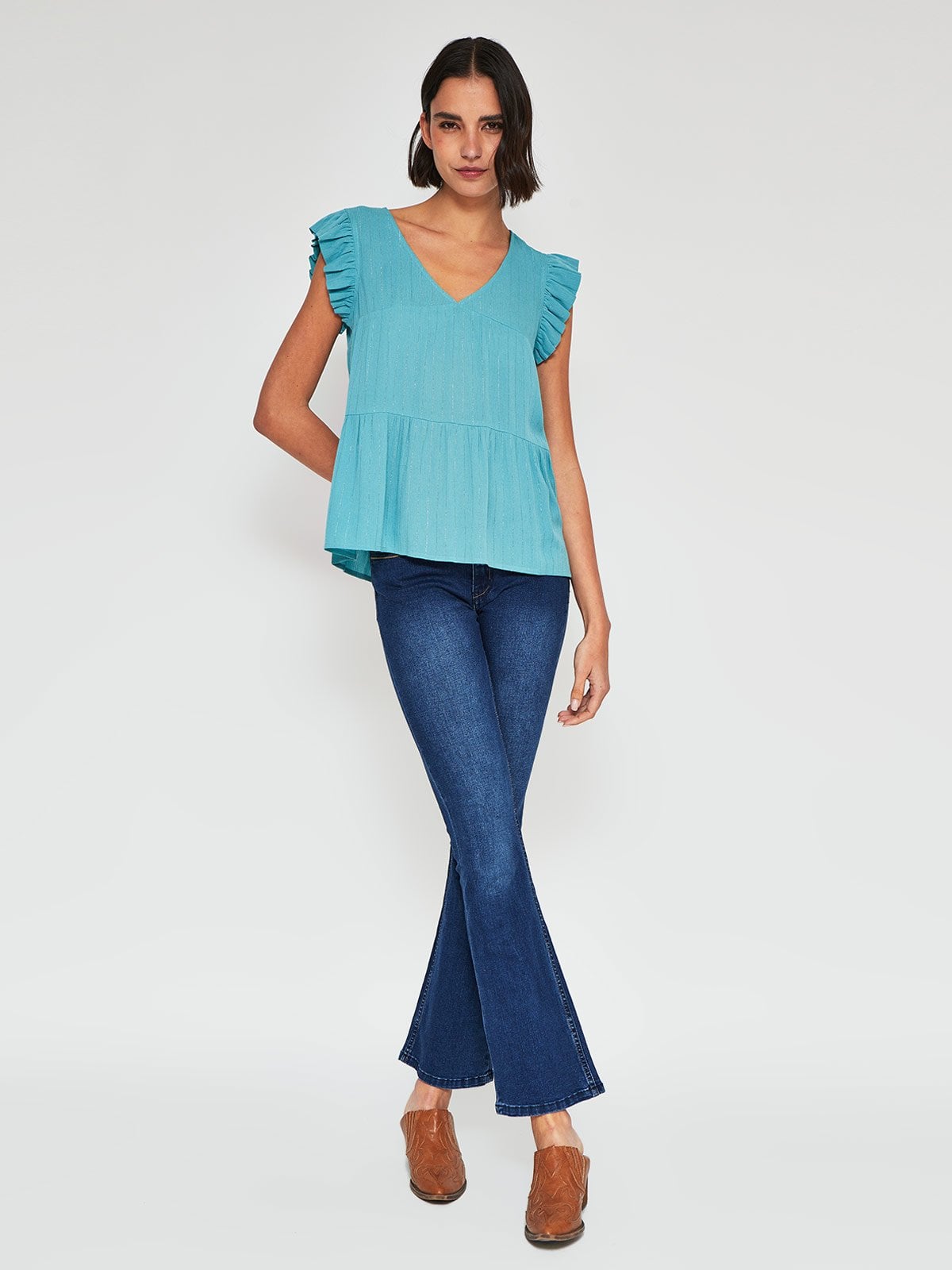 BLUSA MUJER TATIENNE MANGA CORTA LÍNEAS - 4