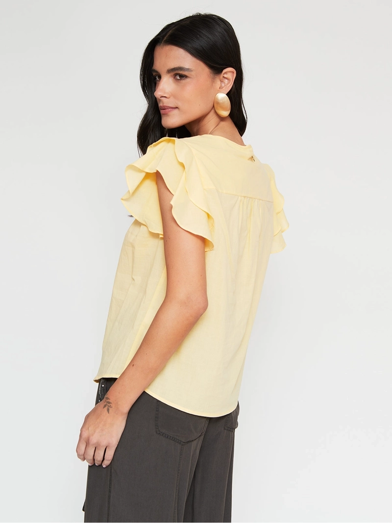 BLUSA MUJER TATIENNE ALGODÓN MANGA CORTA PANAL LAZO - 2
