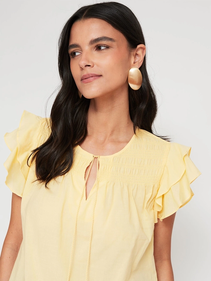 BLUSA MUJER TATIENNE ALGODÓN MANGA CORTA PANAL LAZO - 3