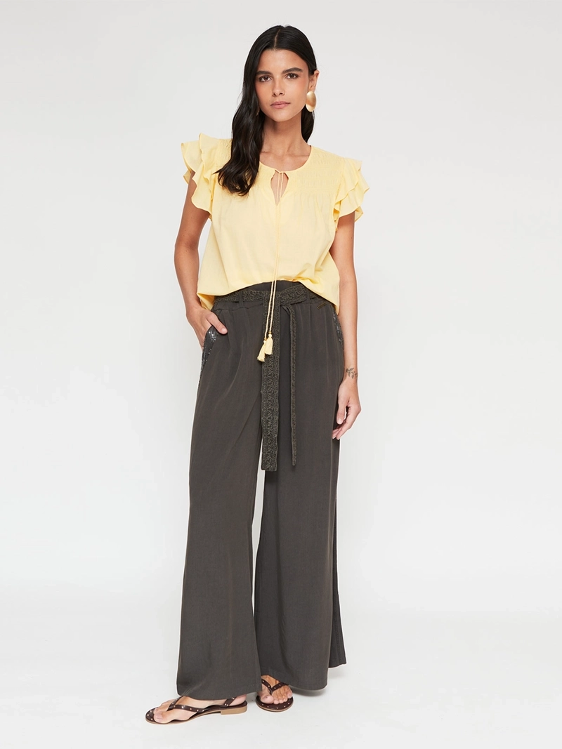 BLUSA MUJER TATIENNE ALGODÓN MANGA CORTA PANAL LAZO - 4