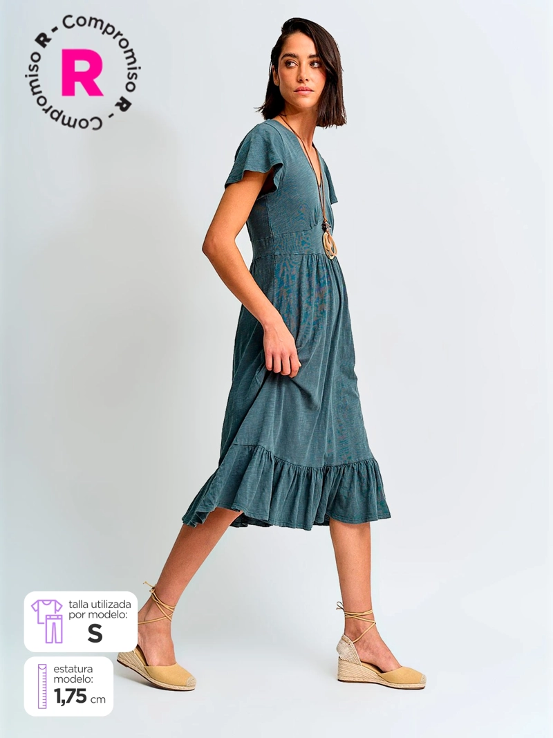 VESTIDO MUJER TATIENNE ALGODÓN CORTO VUELOS - 1