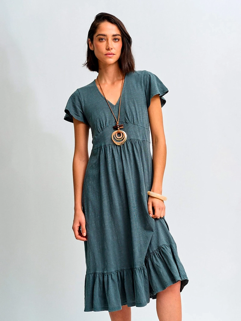 VESTIDO MUJER TATIENNE ALGODÓN CORTO VUELOS - 2